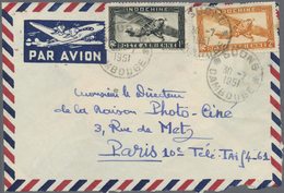 Br Französisch-Indochina: 1951. Air Mail Envelope Addressed To Paris Bearing Indo-China SG 213, $1 Black And SG 214, $2 - Lettres & Documents