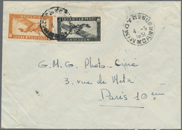 Br Französisch-Indochina: 1951. Air Mail Envelope Addressed To Paris Bearing Indo-China SG 213, $1 Black And SG 214, $2 - Lettres & Documents