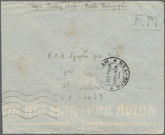 Br Französisch-Indochina: 1953. Stamp-less Military Mail Envelope (vertical Fold, Creased, Shortened At Left) Written Fr - Covers & Documents