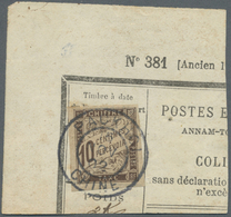 Französisch-Indochina - Portomarken: 1902. Post And Telegraph "Colis Postal" Label For Annam-Tonkin And Cochinchine Bear - Segnatasse