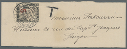 Br Französisch-Indochina - Portomarken: 1905. News-Band Wrapper Addressed To Saigon Bearing Indo-China Postage Due Yvert - Postage Due