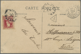 Br Französisch-Indochina - Portomarken: 1911. Photographie Card 'Route De Phu-Duc' Addressed To Viettri, Tonkin Cancelle - Segnatasse
