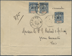 Br Französisch-Indochina - Postämter In Südchina: Canton, 1903. Registered Envelope (horiz. And Vertical Fold) Addressed - Autres & Non Classés