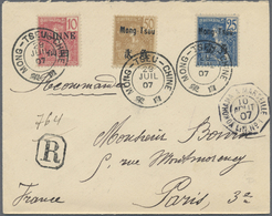 Br Französisch-Indochina - Postämter In Südchina: Mongtseu, 1907. Registered Envelope Addressed To Paris Bearing Mengtsz - Autres & Non Classés