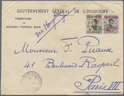 Br Französisch-Indochina - Postämter In Südchina: Kouang-Tcheou, 1920. Envelope (roughly Opend At Bottom) Headed 'Gouver - Other & Unclassified