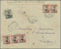 Br Französisch-Indochina - Postämter In Südchina: Mongtseu, 1928. Registered Envelope (vertical Fold, Toned, Flap Partly - Autres & Non Classés