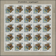 ** Fudschaira / Fujeira: 1967, Butterflies, Imperforate Issue, 1dh. To 5r., Complete Set Of 27 Values Each As Sheet Of 2 - Fujeira