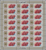 ** Fudschaira / Fujeira: 1969, Flowers, Perforated Issue, 25dh. To 5r., Complete Set Of Nine Values Each As Sheet Of 24 - Fujeira