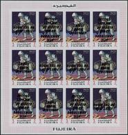 ** Fudschaira / Fujeira: 1969, Apollo 11 INVERTED OVERPRINTS (all Three Types) On Golden "APOLLO 10" Overprints, 10dh. T - Fujeira