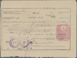 Br Holyland: 1914, JERUSALEM 29/MAI/1330/1914" Ottoman Clock Cancellation On Telegram Receipt, Two Times Fold, Fine And - Palestina