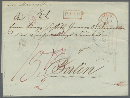 Br Hongkong: 1848, "HONG-KONG 29 JA 1848" On Reverse Of Folded Envelope With Red Boxed "PAID" Endorsed "via Marseille" T - Altri & Non Classificati