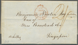 GA Hongkong: 1848, Entire Folded Letter W. "Canton 26 SP 1848" Dateline And Crowned Circle "PAID AT HONG KONG" W. "HONG - Autres & Non Classés