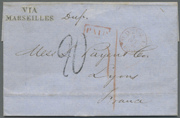 Br Hongkong: 1856. Stampless Envelope Written From Shanghai Dated '25th June 1856' Addressed To France Cancelled By Boxe - Other & Unclassified