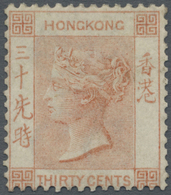 (*) Hongkong: 1863, 30 C. Vermillion, Regummed, Otherwise Fine (Scott Nr. 19) 1863, 30 C. Zinnoberrot, Ungebraucht Mit N - Altri & Non Classificati