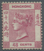 (*) Hongkong: 1863, 48 C. Rosa, Farbfrisches, Ungebrauchtes Exemplar Ohne Gummi , Geprüft Scheller. ÷ 1863, 48. C. Pink, - Altri & Non Classificati