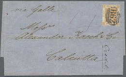 Br Hongkong: 1865, QV 8 C. Tied "B62" To Entire Folded Letter To Calcutta W. Dateline "22 June 1870", On Reverse Partial - Autres & Non Classés