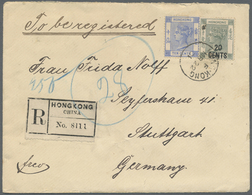 Br Hongkong: 1891/1900, QV 20 C./10 C. And 10 C. Ultra Tied "HONG KONG F MR 22 01" To Registered Cover To Stuttgart/Germ - Other & Unclassified