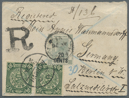 Br Hongkong: 1901, Registered Envelope Addressed To Germany Bearing Chinese Imperial Post SG 113, 10c Green (2) Tied By - Autres & Non Classés