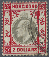 O Hongkong: 1903, KEVII $2 Scarlet/greyish Black, Canc. Part Strike "REGIST(ERED) Dater (SG 72, GBP 375.-). - Autres & Non Classés