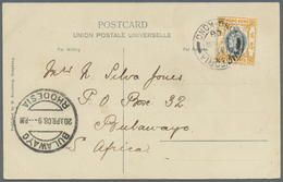 Hongkong: 1904, KEVII 5 C. Orange/green Tied "VICTORIA HONG KONG 18 APR 08" To Ppc To Bulawayo/Rhodesia With Perfectly C - Other & Unclassified