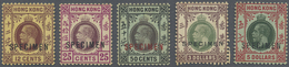 Hongkong: 1912, KGV  12c, 25c, 50c, $3, $5 Ovpt. "SPECIMEN", Mounted Mint (SG For Normal Mint GBP 1341.-). - Other & Unclassified