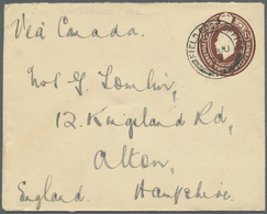 GA Hongkong: 1933. Great Britain Postal Stationery Envelope 1½d Brown Cancelled By 'Field Post Office/1' Double Ring Add - Autres & Non Classés