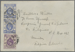 Br Hongkong: 1936. Envelope Addressed To Manila Bearing SG 121, 5c Violet Und SG 124, 10c Ultramarine (2) Tied By Yaumat - Autres & Non Classés