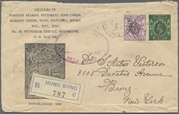 Br Hongkong: 1937. Registered Stamp Dealers Envelope (small Faults,creased) From 'Graca & Co' Addressed To The United St - Autres & Non Classés