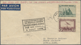 Br Hongkong: 1938. Air Mail Envelope Addressed To 'Poste Restante, Hong Kong' Bearing Belgium Yvert 472, 35+5c Green And - Other & Unclassified