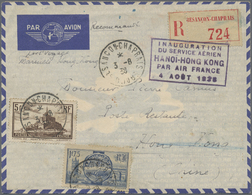 Br Hongkong: 1938. Registered Air Mail Envelope Addressed To 'Poste Restante, Hong Kong' Bearing France Yvert 260, 5f Br - Autres & Non Classés