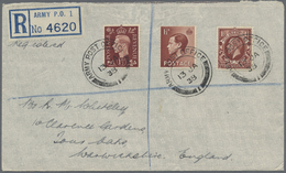 Br Hongkong: 1938. Registered Envelope Addressed To England Bearing Great Britain SG 441, 1½d Brown, SG 459, 1½d Brown A - Other & Unclassified