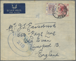 Br Hongkong: 1939. Air Mail Envelope Bearing SG 146, 15c Scarlet And SG 155 $1 Lilac And Blue Tied By Victoria Hong Kong - Autres & Non Classés
