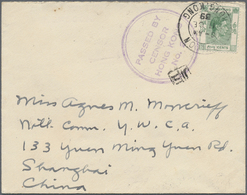 Br Hongkong: 1939. Envelope Addressed To Shanghai Bearing SG 143, 5c Green Tied By Kowloon/Hong Kong Double Ring With Ci - Other & Unclassified