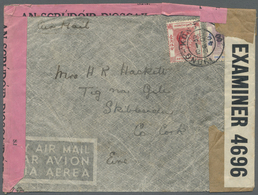 Br Hongkong: 1940. Air Mail Envelope Addressed To Cork, Ireland Bearing SG 146, 15c Scarlet And SG 155, $1 Dull Lilac An - Autres & Non Classés