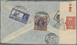 Br Hongkong: 1940. Air Mail Envelope With Imprint "Indian Art Museum, Bombay' Addressed To The United States Bearing Ind - Other & Unclassified