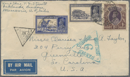 Br Hongkong: 1940. Air Mail Envelope (vertical Fold) Addressed To The United States Bearing Lndia SG 254, 3a6p Bright Bl - Autres & Non Classés