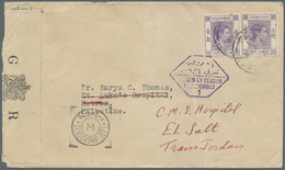 Br Hongkong: 1941. Censored Envelope Addressed To Palestine Bearing SG 145, 10c Violet (pair) Tied By Cheung Chau / X Do - Autres & Non Classés