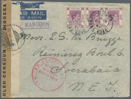 Br Hongkong: 1941. Air Mail Envelope Addressed To Soerabaya, Java, Netherlands Lndies Bearing Hong Kong SG 153, 50c Purp - Autres & Non Classés