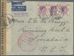 Br Hongkong: 1941. Air Mail Envelope Addressed To Soerabaya, Java, Netherlands Lndies Bearing Hong Kong SG 153, 50c Purp - Other & Unclassified