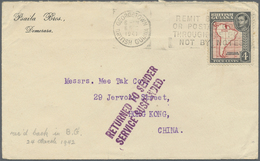 Br Hongkong: 1941. Envelope Addressed To Hong Kong, China Bearing British Guiana SG 310, 4c Black And Scarlet Tied By Ge - Autres & Non Classés