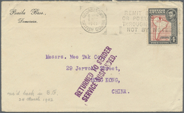 Br Hongkong: 1941. Envelope Addressed To Hong Kong, China Bearing British Guiana SG 310, 4c Black And Scarlet Tied By Ge - Other & Unclassified