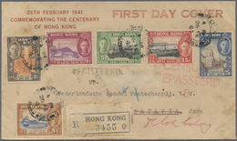 Hongkong: 1941. Registered First Day Envelope Addressed To Batavia Bearing SG 163, 2c Orange And Chocolate, SG 164, 4c P - Autres & Non Classés