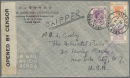 Br Hongkong: 1941. Air Mail Envelope Addressed To New York Bearing SG 153, 50c Violet, SG 155, $1 Purple And Blue And SG - Other & Unclassified