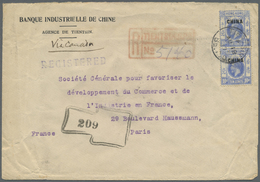 Br Hongkong - Britische Post In China: 1917. Registered Envelope Addressed To Paris Bearing British Post Office In China - Lettres & Documents