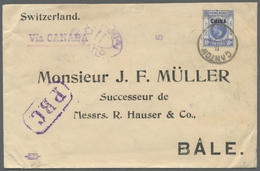 Br Hongkong - Britische Post In China: 1917. Censored Envelope Addressed To Switzerland Bearing British Post Office In C - Storia Postale