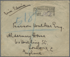 Br Hongkong - Britische Post In China: 1918. Registered Envelope (toned, Vertical Fold) Addressed To London Bearing Hong - Covers & Documents