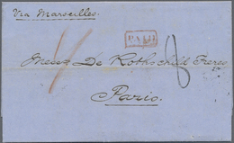 Br Hongkong - Treaty Ports: 1857. Stampless Envelope Dated 'Shanghai 6th Feb 1857' Addressed To France Cancelled By Boxe - Altri & Non Classificati