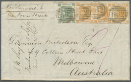 Br Hongkong - Treaty Ports: Foochow: 1863/65, 8 C. Orange, A Horizontal Strip Of Three (pos. 3  Psting Bend) With 24 C. - Other & Unclassified