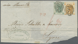 Br Hongkong - Treaty Ports: Shanghai: 1863, QV 24 C. , 8 C. Each Tied "B62" To Folded Envelope W. Vermilion "P.P." Endor - Other & Unclassified