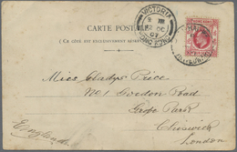 Br Hongkong - Treaty Ports: 1907. Picture Post Card 'Serving Tea' (a Few Spots) Addressed To London Bearing SG 93, 4c Ca - Altri & Non Classificati